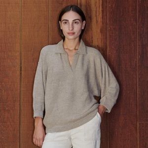 First Rite Dolman Henley Sweater - Oatmeal